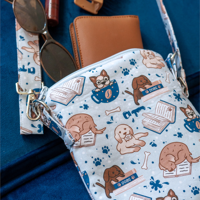 Pups and Pages crossbody sleeve