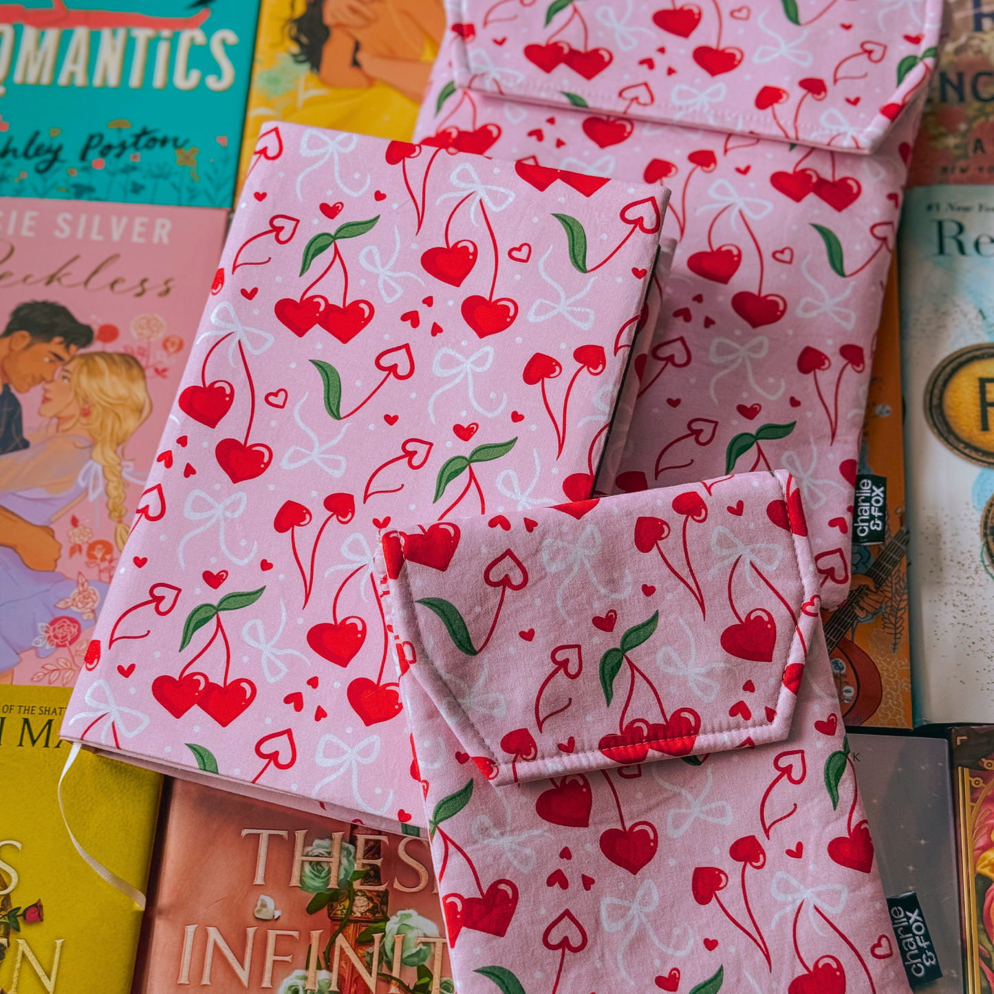 Cherry Hearts padded e-reader sleeve