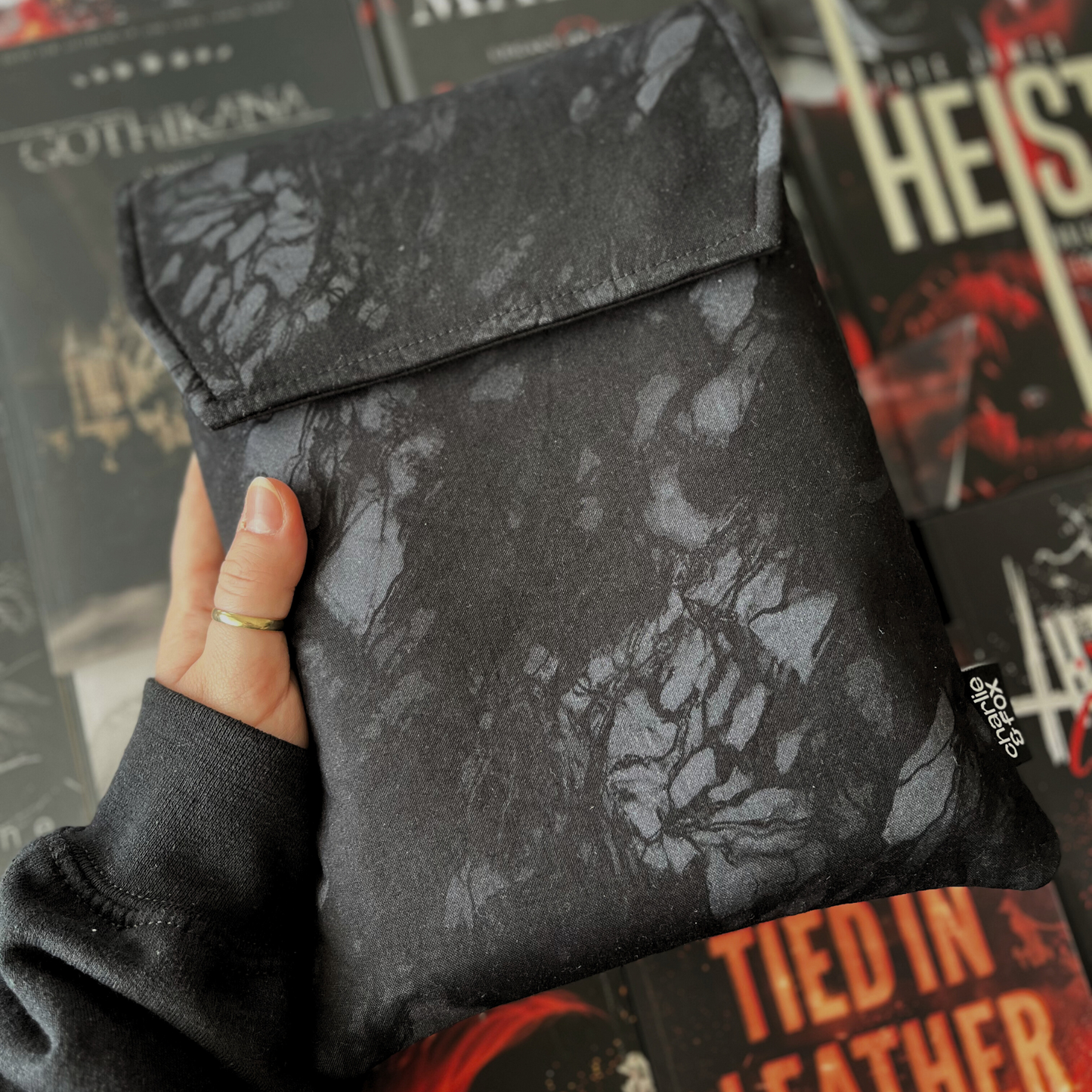 Shadow Black padded book sleeve