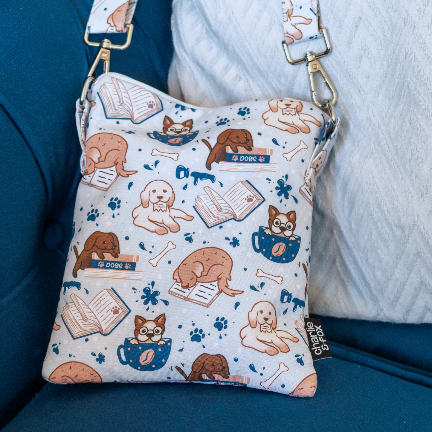 Pups and Pages crossbody sleeve