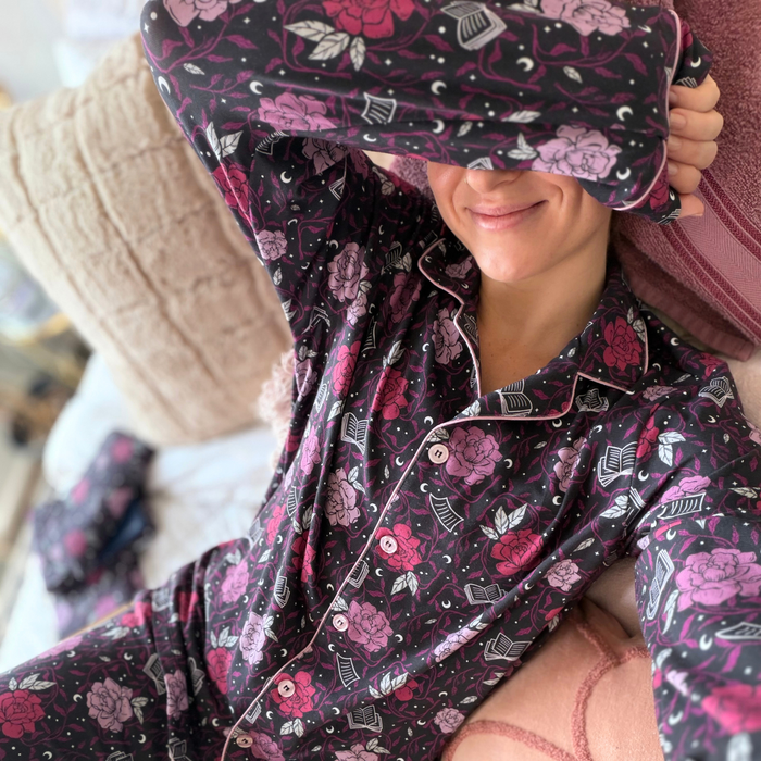 Romantasy PJ long sleeve button-up shirt
