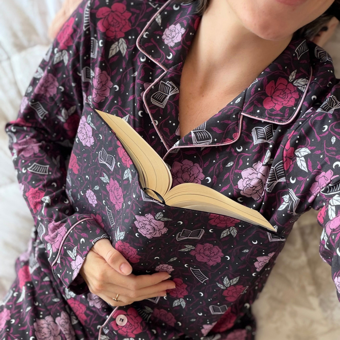 Romantasy PJ long sleeve button-up shirt