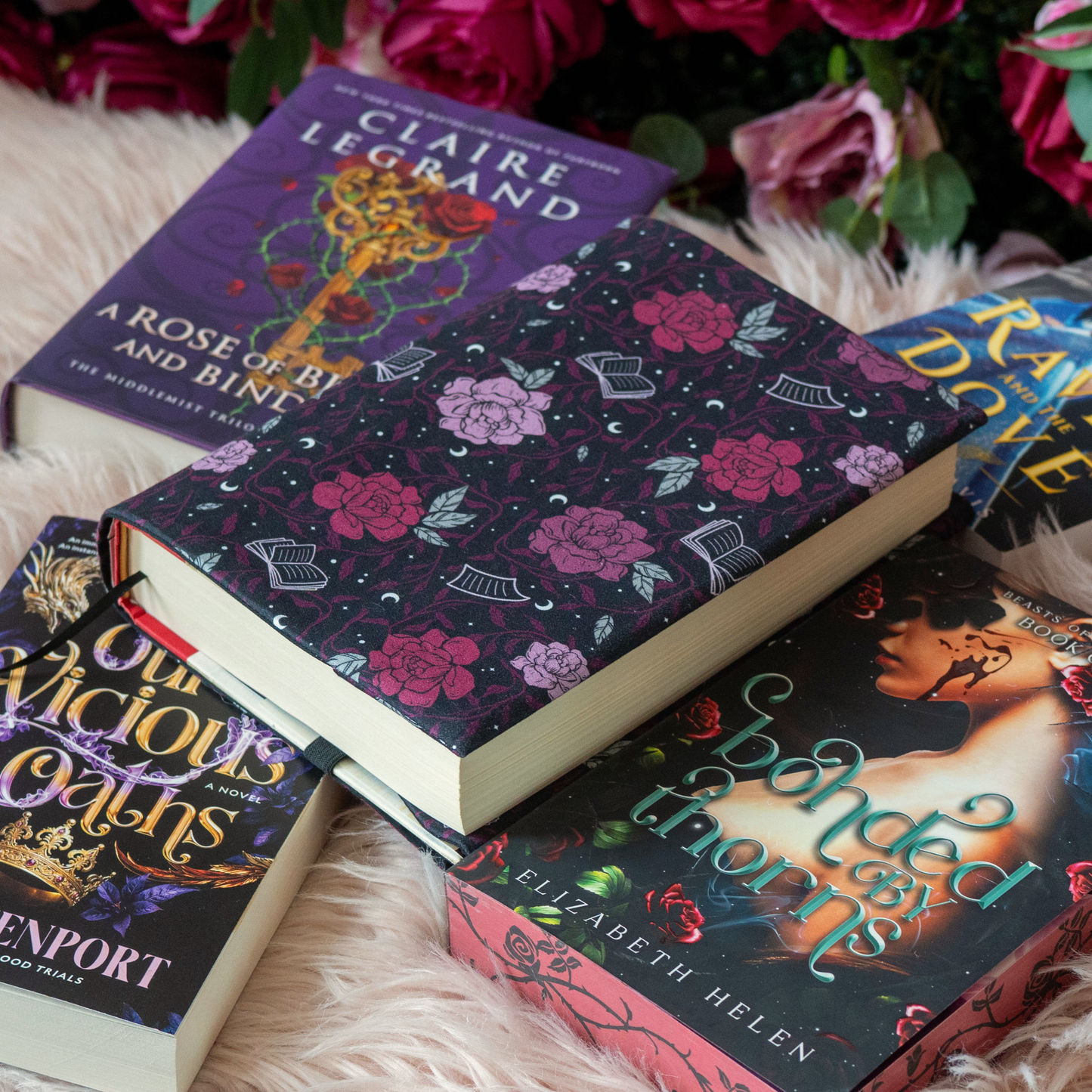 Romantasy fabric dust jacket