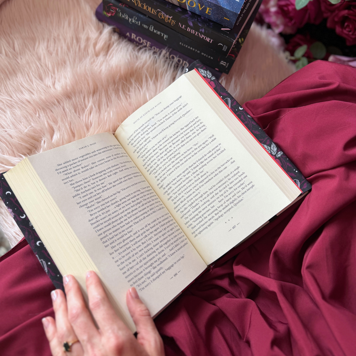 Romantasy fabric dust jacket